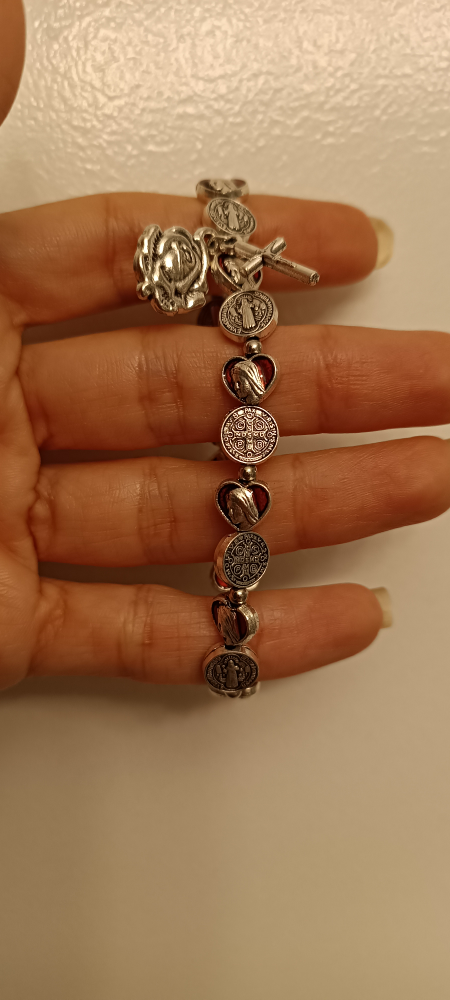 stretch Bracelet with the Virgin Mary and Jesus Christ - photo 4