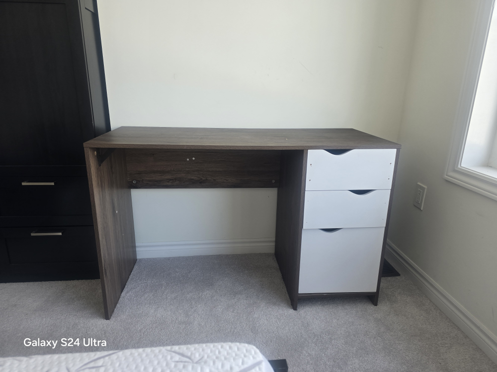 Used Modern Writing Desk with Three Drawers - photo 3