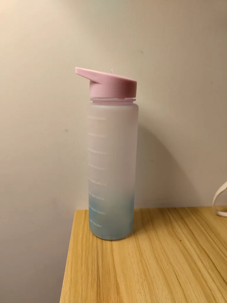 Water Bottle with Straw Lid🧡✨ thumbnail