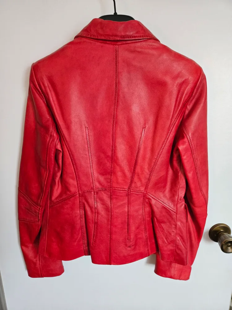 Danier Red Leather Jacket - Size XS/TP image indicator(3)