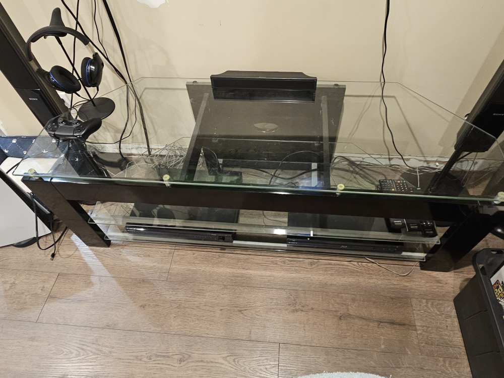 Black Glass TV Stand - photo 2