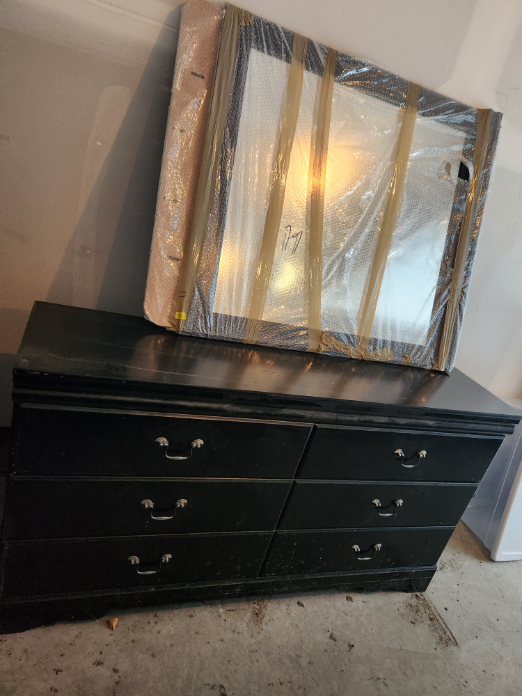 Black Dresser with Mirror