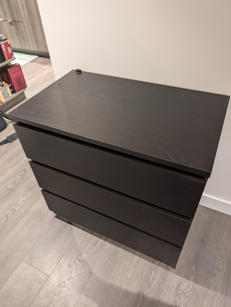Black Ikea 3 Drawer Dresser - photo 2
