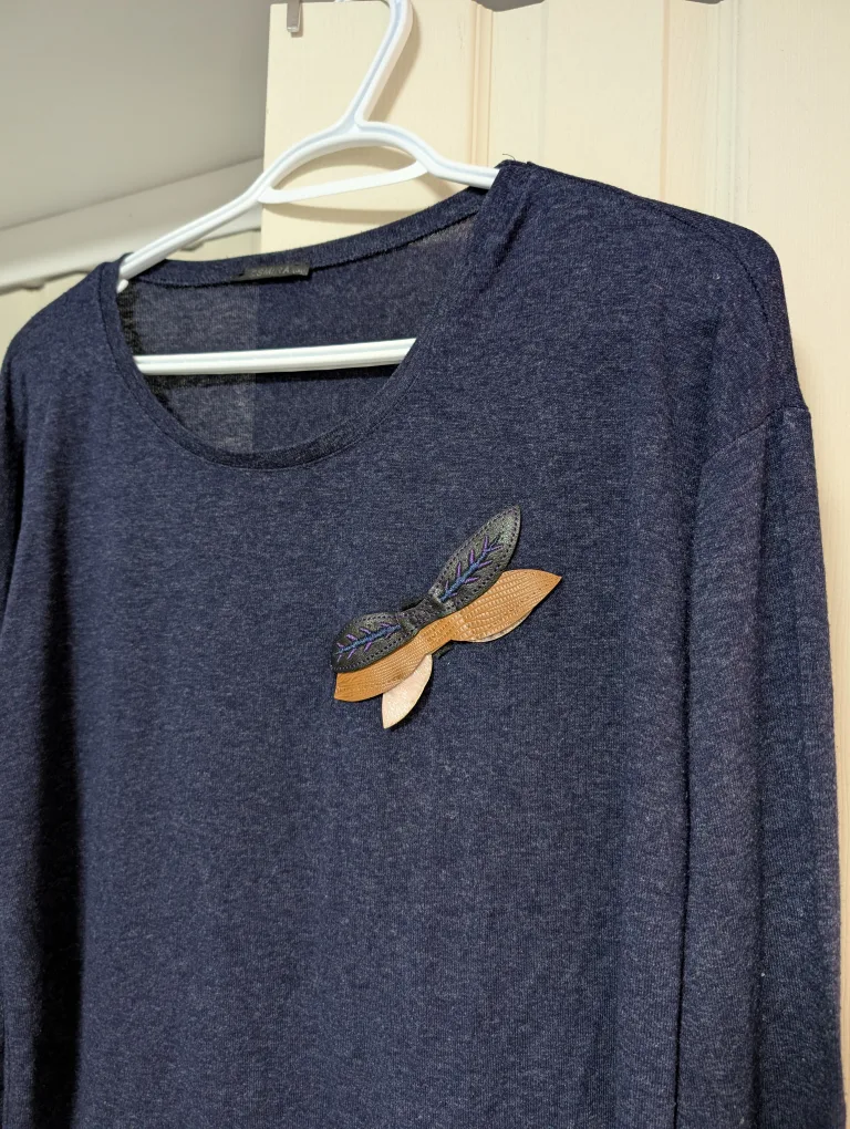 Navy blue long sleeve blouse image indicator(2)