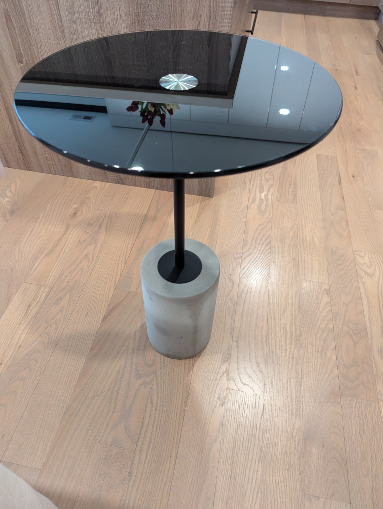 Modern Concrete and Glass Side Table
