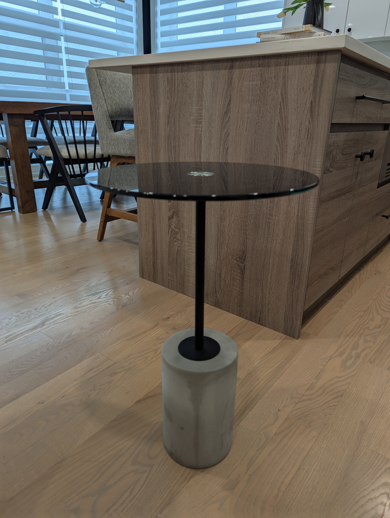 Modern Concrete and Glass Side Table - photo 2