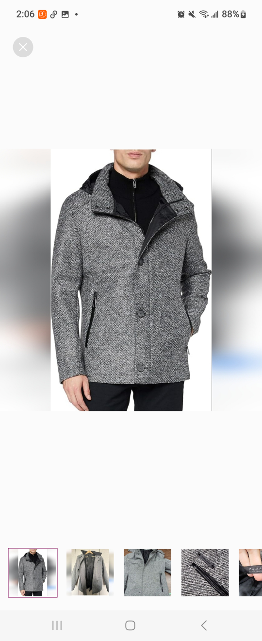 Zara Man Grey Tweed Jacket, Size S