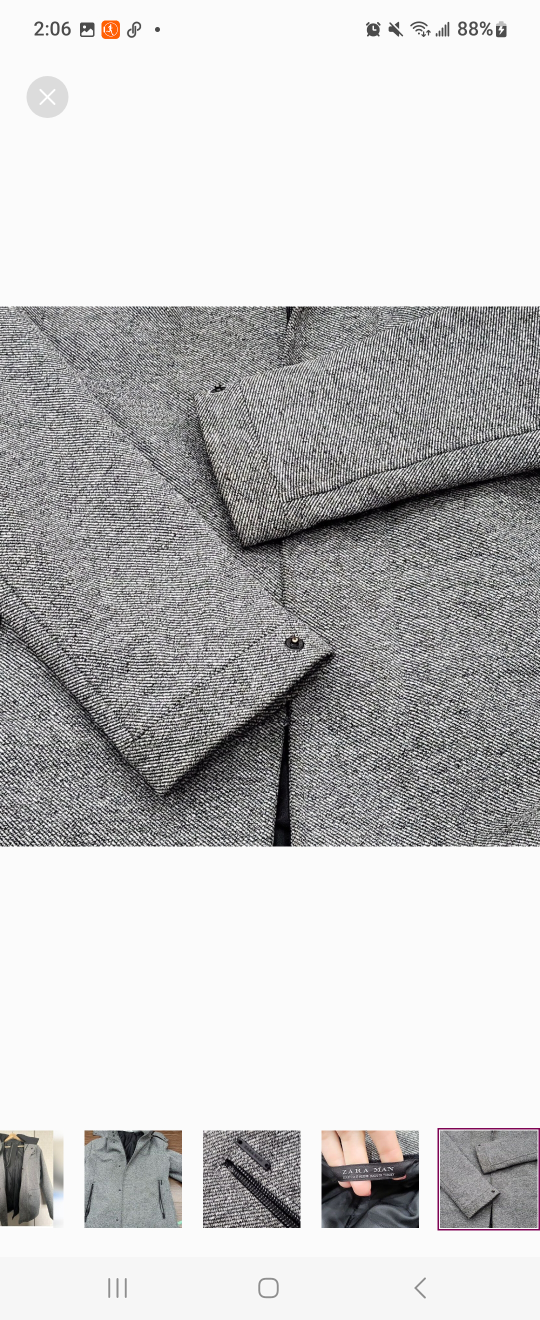 Zara Man Grey Tweed Jacket, Size S - photo 4