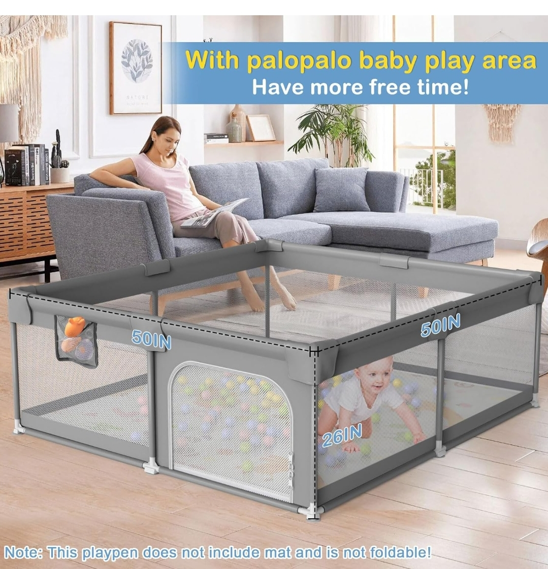 Palopalo Baby Playpen - Grey