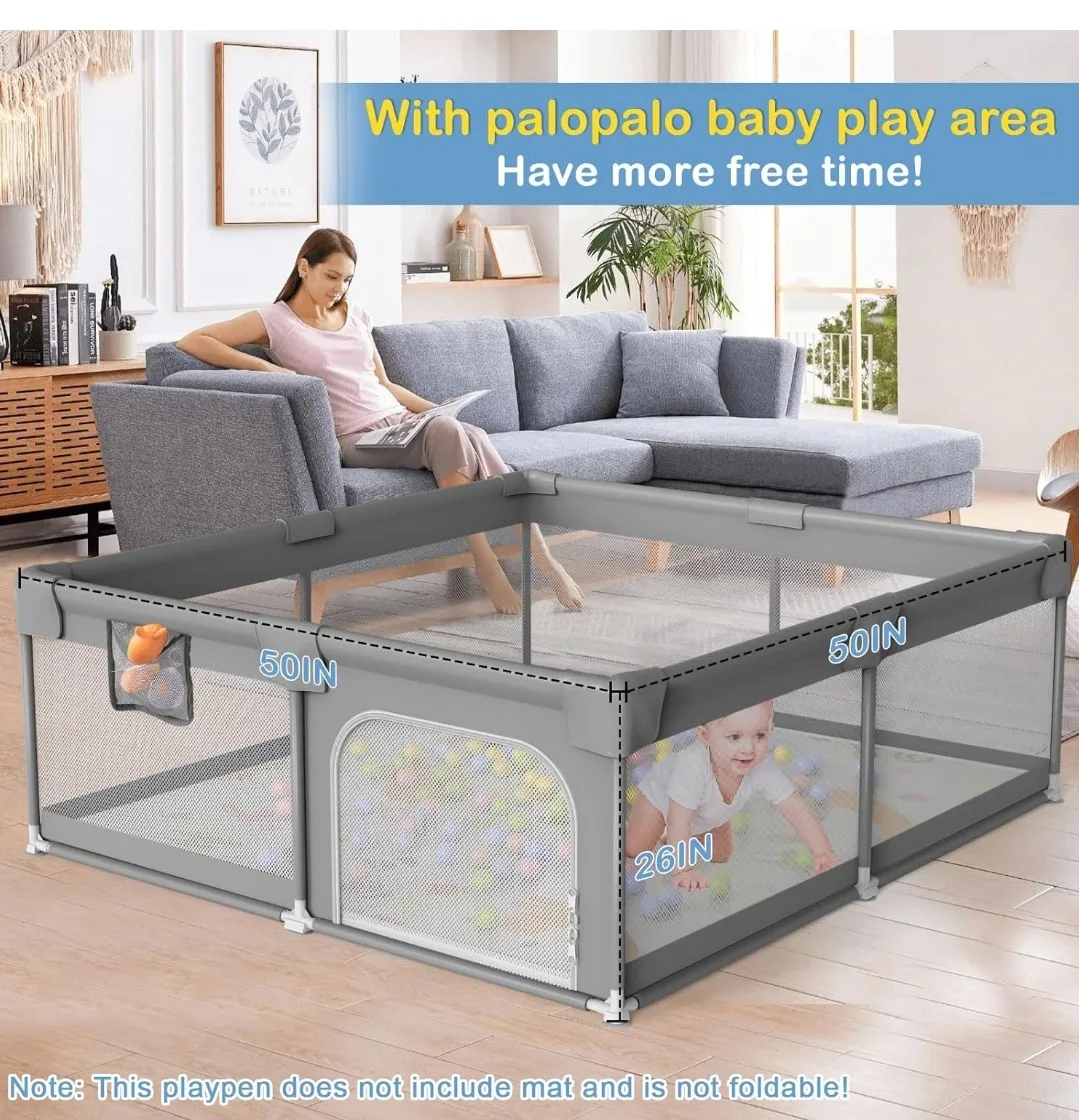 Palopalo Baby Playpen - Grey thumbnail