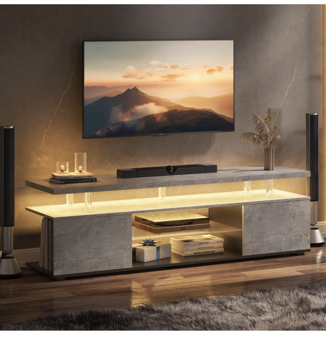 LED TV stand, grey with black -New in Box - photo 5