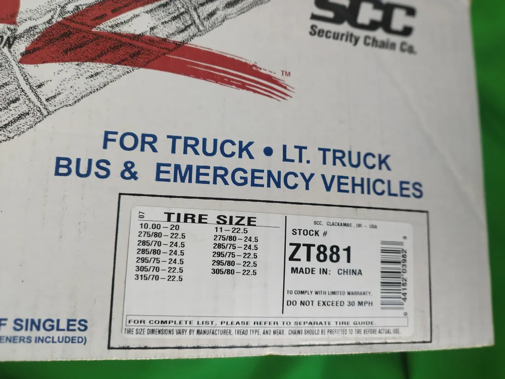 Super Z Tire Chains - LT Truck, Bus & Emergency Vehicle Chains image indicator(2)