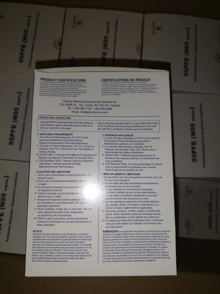 20x N95 Particulate Respirator Masks image indicator(5)