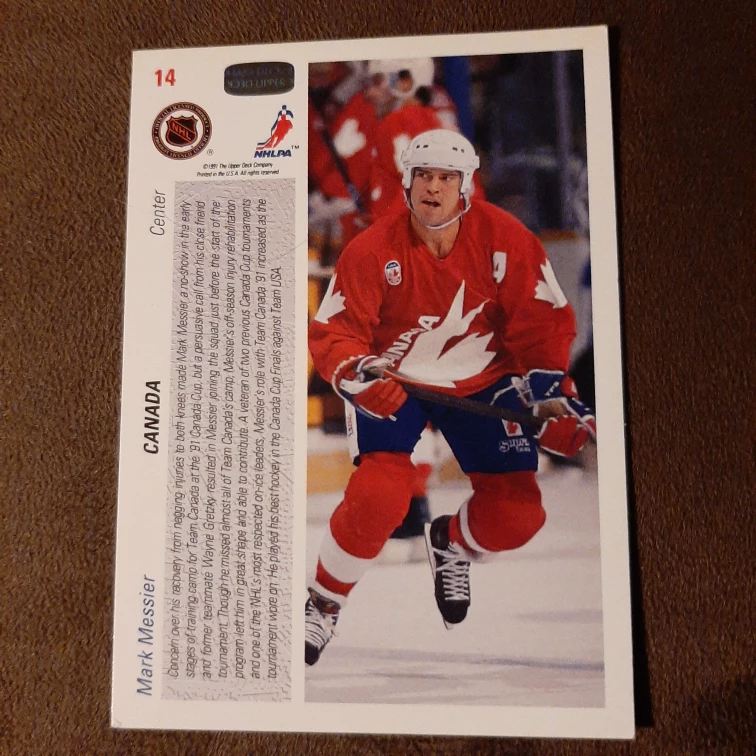 1993-94 Upper Deck Mark Messier Canada Cup Hockey Card #14
