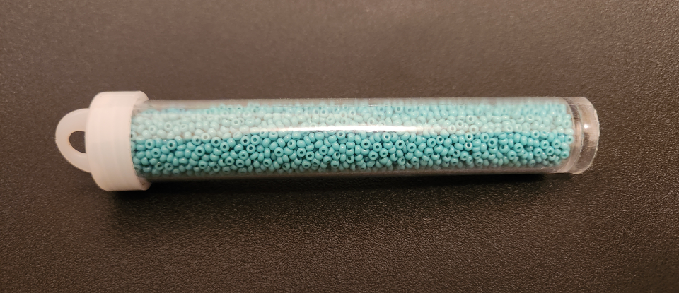 Tube of blue glass beads - photo 2
