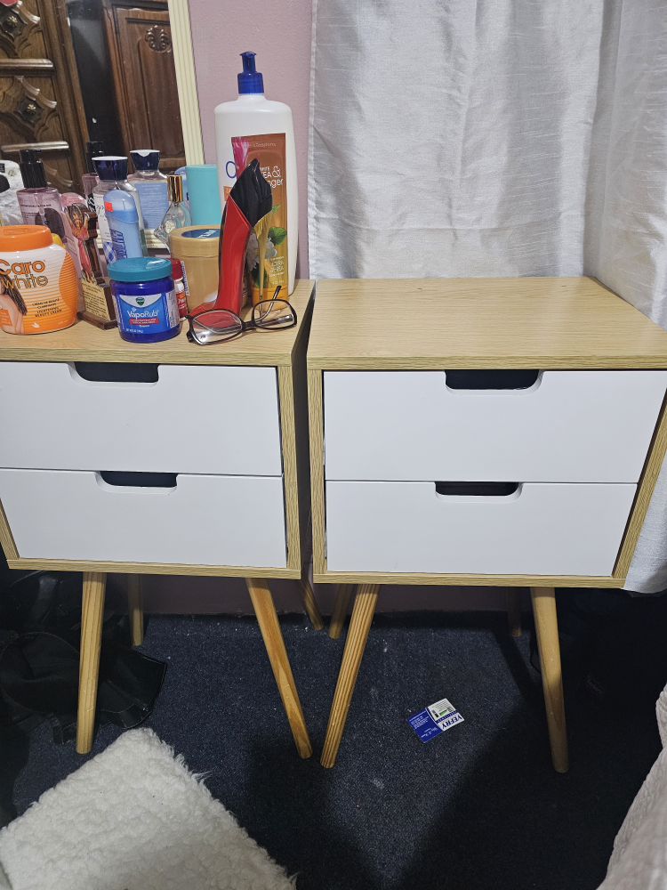Pair of Two-Drawer Nightstands - photo 2