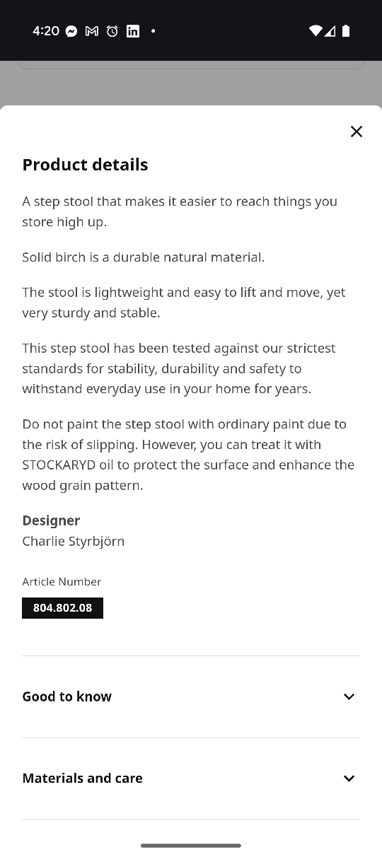 IKEA GRUBBAN Step Stool White/Birch - photo 2