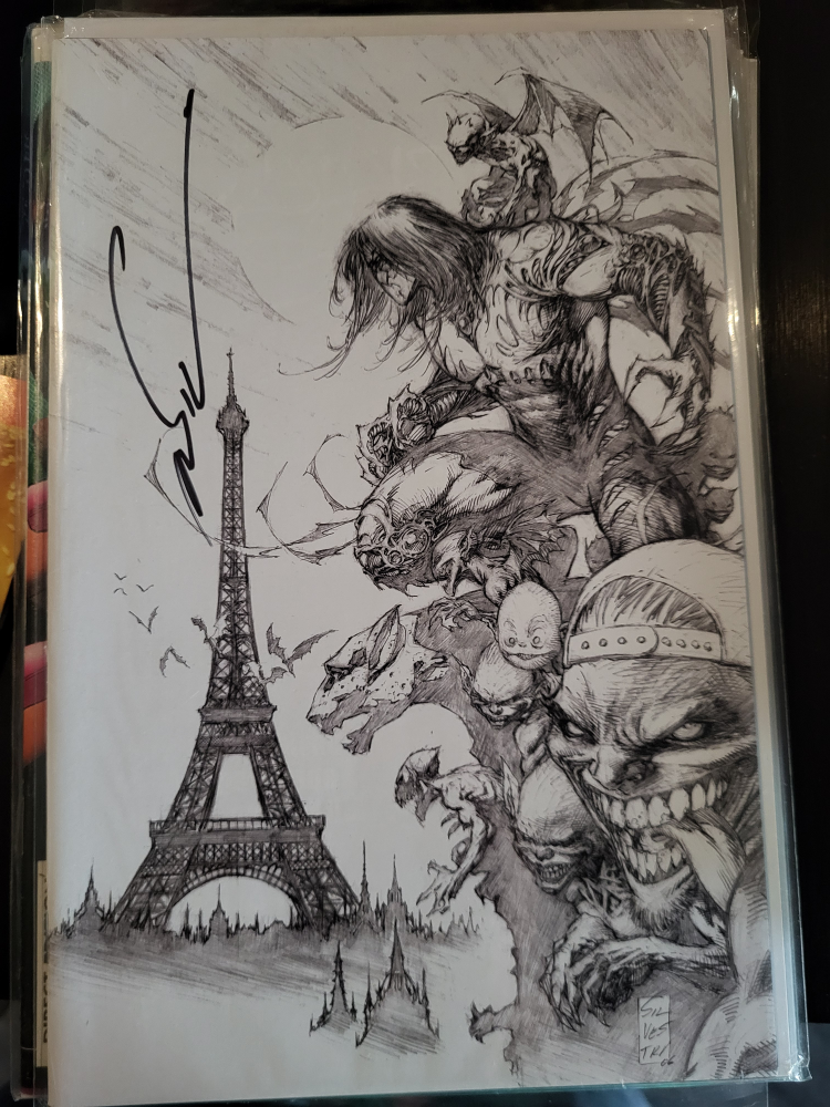 Spawn Paris Sketch Card Signed by Greg Capullo
