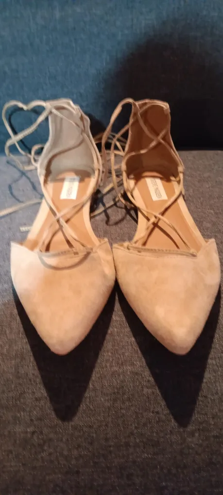 Steve Madden Tan Suede Lace Up Flats image indicator(2)