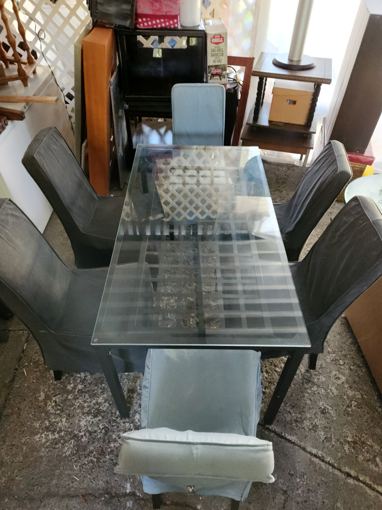 Glass Top Dining Table with Six Chairs - photo 3