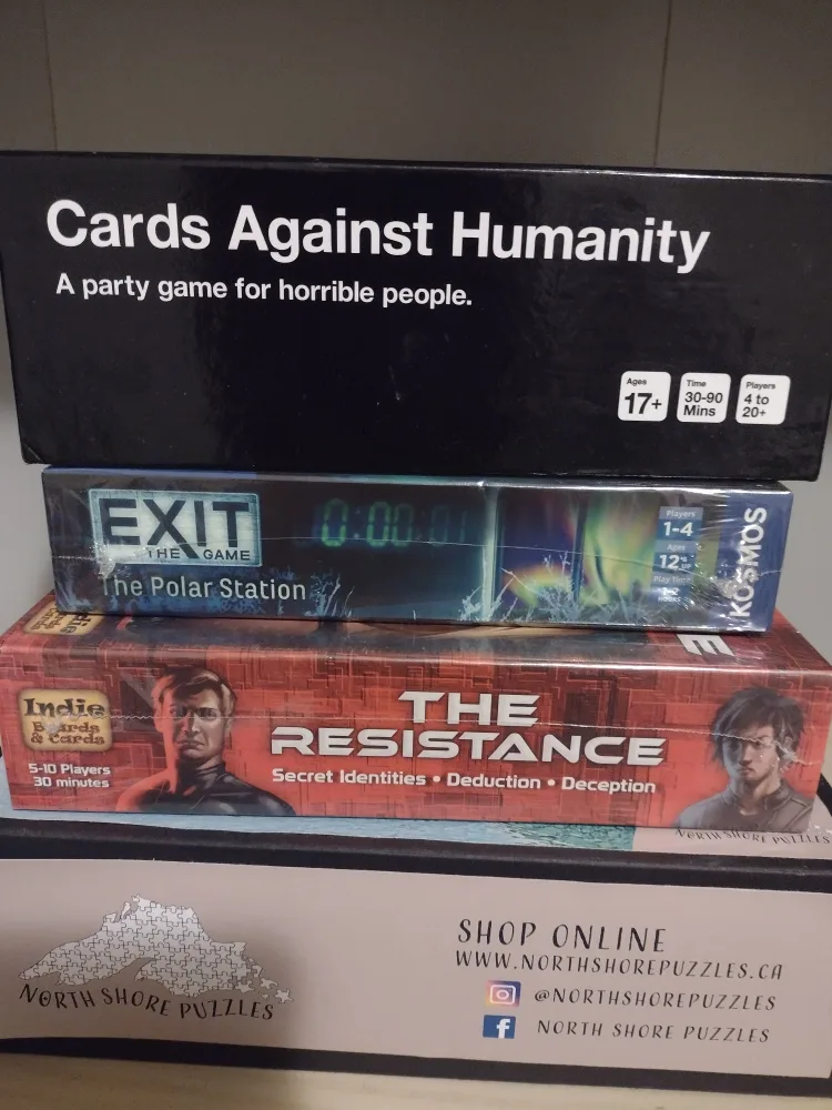 Games: Cards Against Humanity, The Resistance, Exit The Game thumbnail