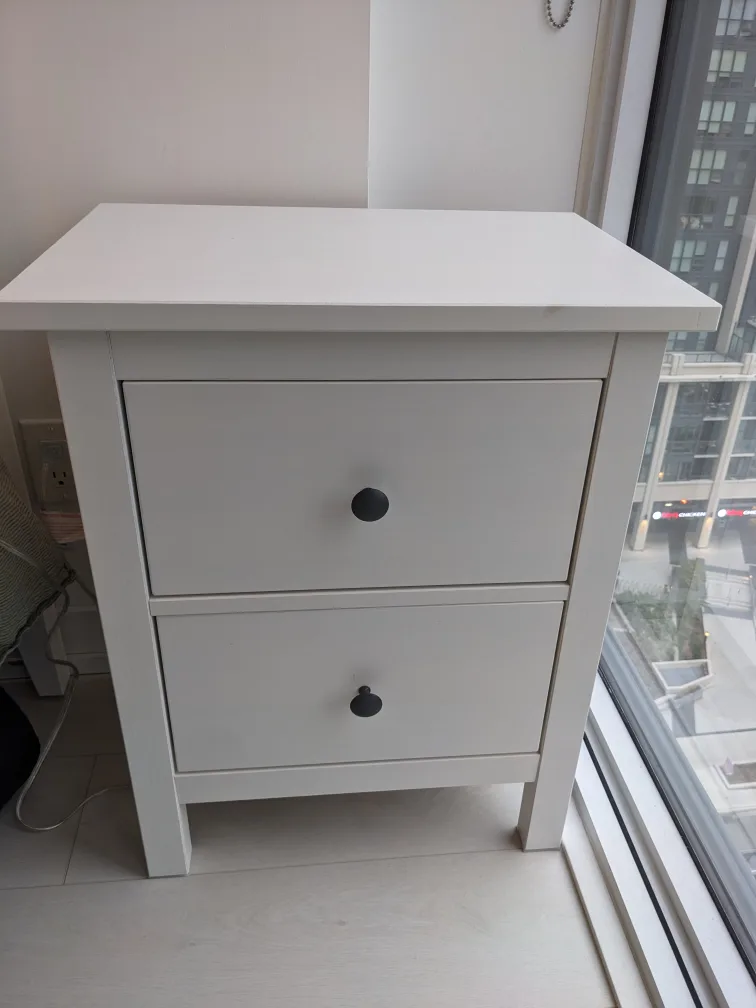 IKEA Hemnes Two-Drawer Nightstand - White thumbnail