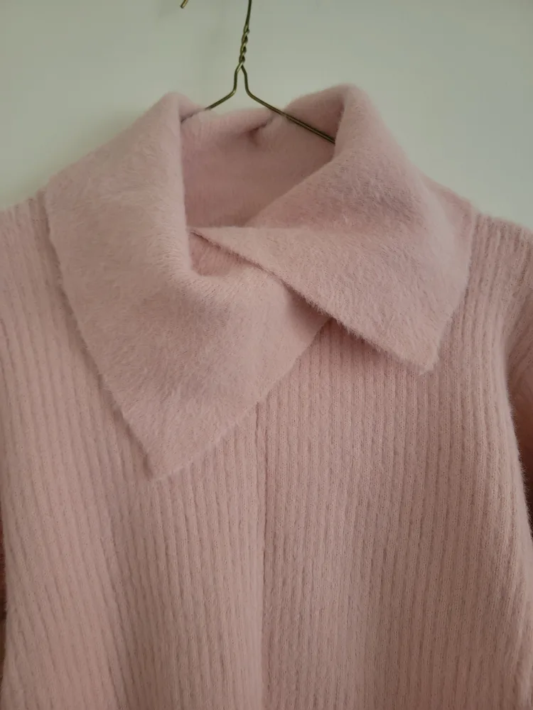 New Pink Fuzzy Knit Sweater image indicator(2)