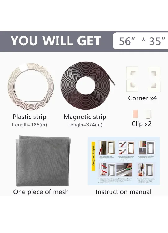 Magnetic Window Screen, Easy Installation, Customizable Size image indicator(6)
