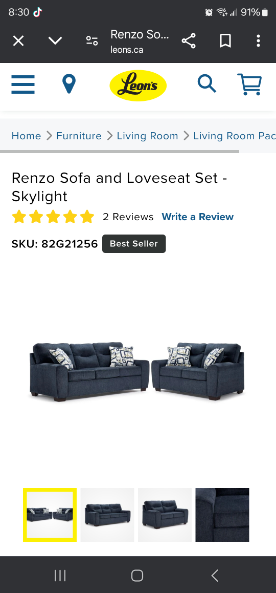 Dark Blue Sofa, & free  TV Stand (if wanted) - photo 4