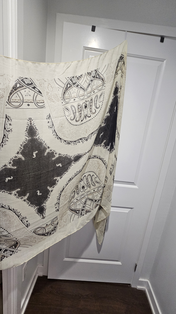 Black and White Patterned Scarf - photo 3