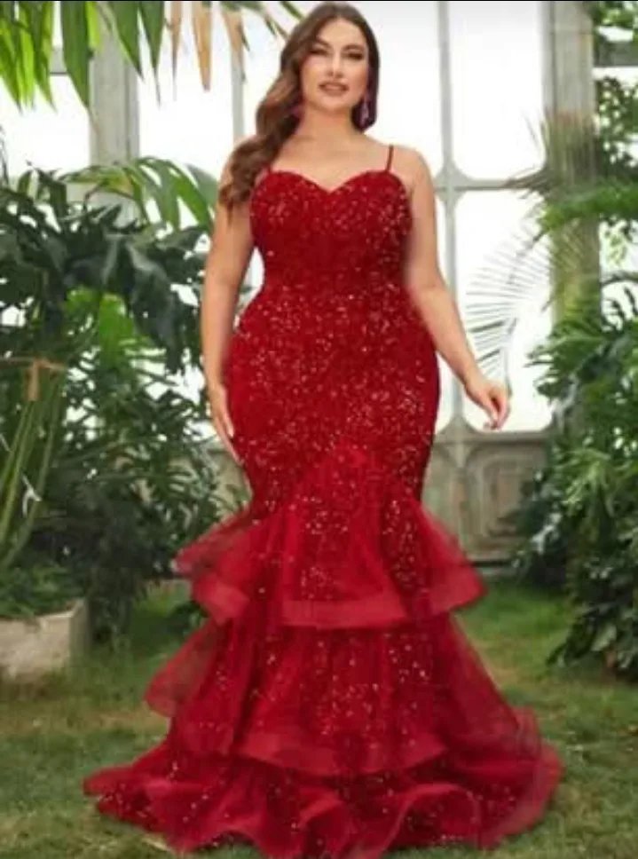 New!!! Stunning Red Sequin Mermaid Dress thumbnail
