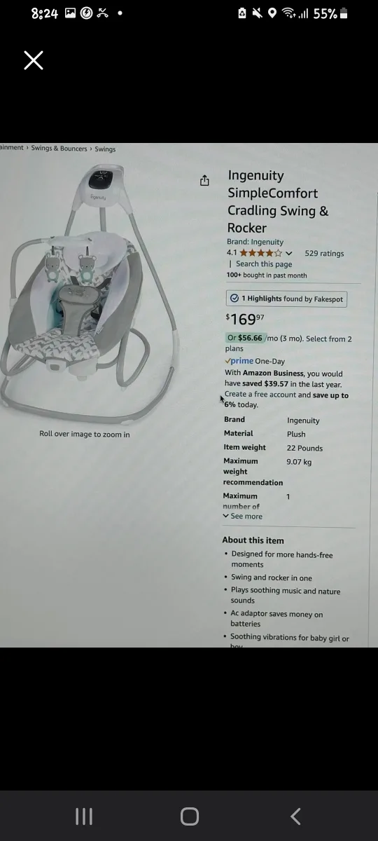 Ingenuity SimpleComfort Swing & Rocker image indicator(4)