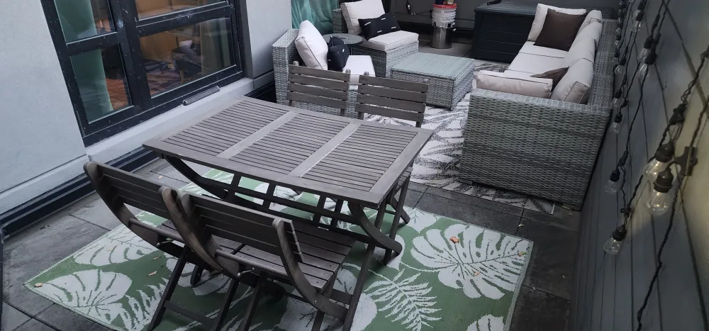 Outdoor Foldable Patio Table and 4 Chairs Set image indicator(2)