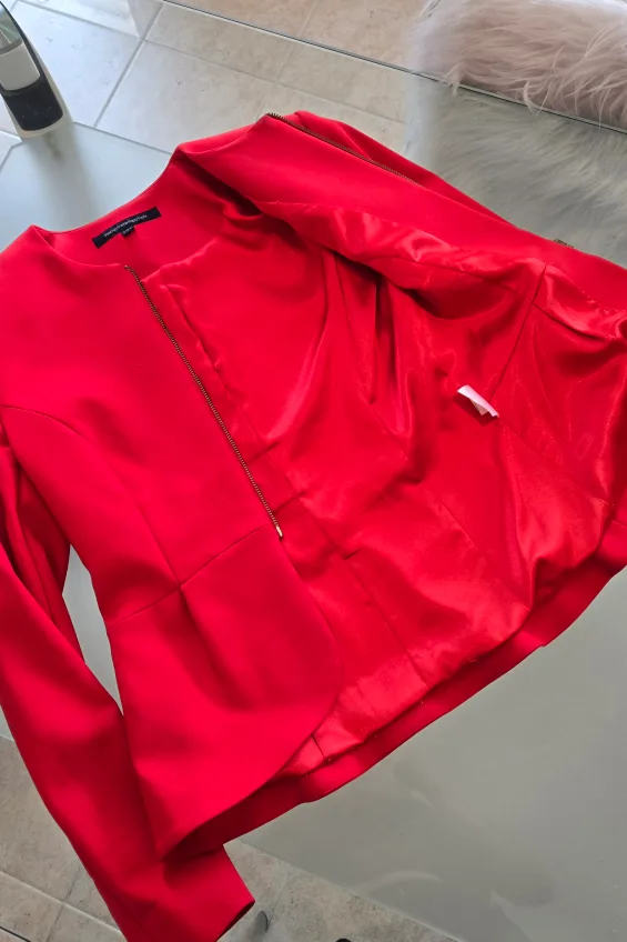 Red women's blazer, size small image indicator(2)