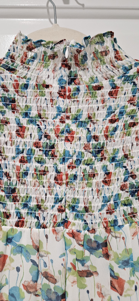 Maison Tara, Floral Smocked Mini Dress Size 8 - photo 3