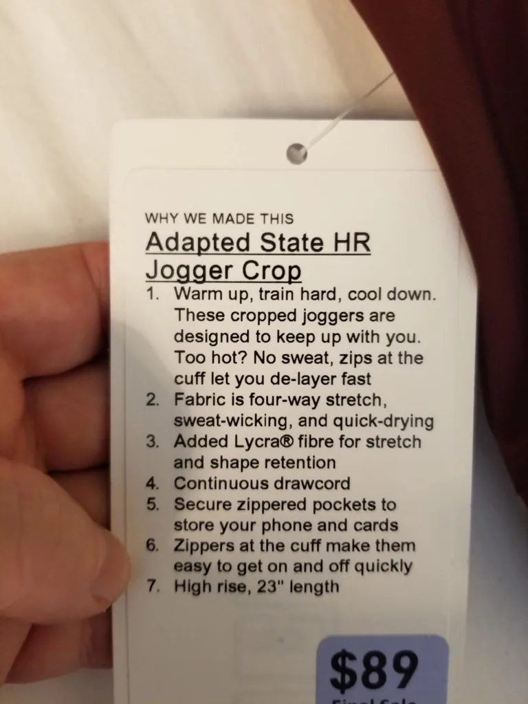 Lululemon Adapted State HR Jogger Crop - Size 6 image indicator(5)