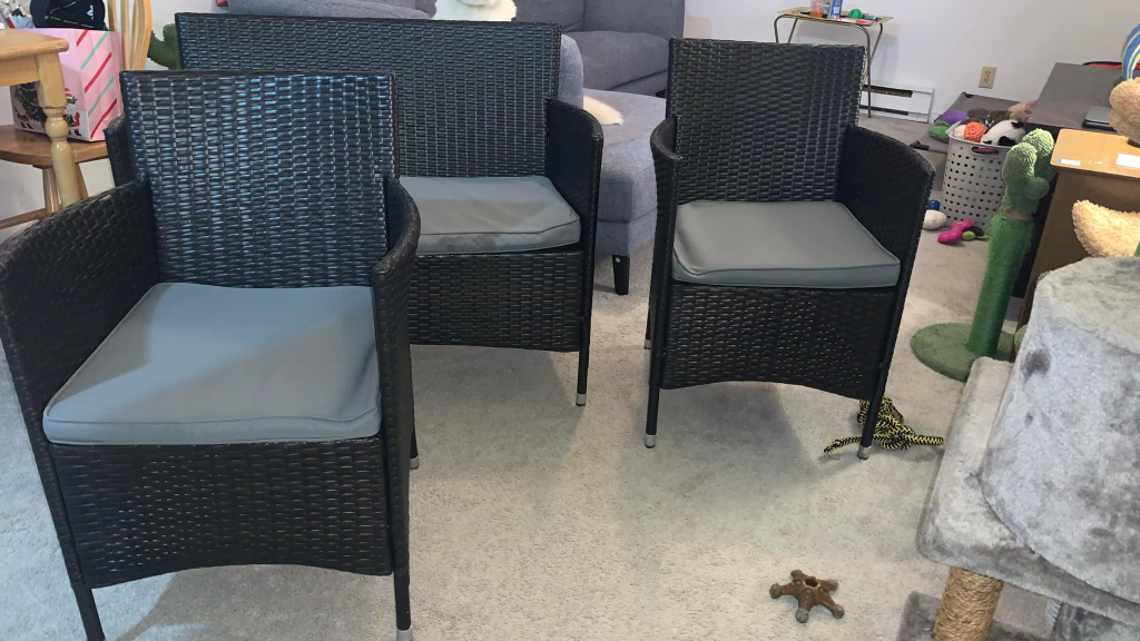 Patio Furniture Set - 1 bench 2 Chairs & Table - photo 3