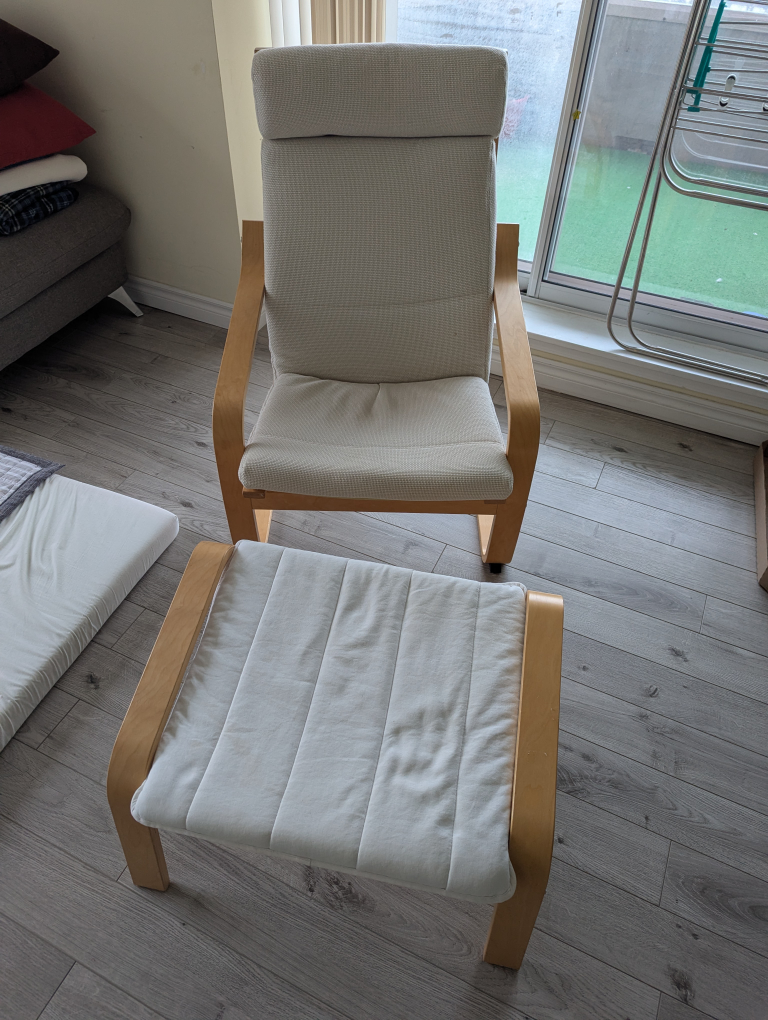 IKEA STRANDMON Wing Chair with Ottoman