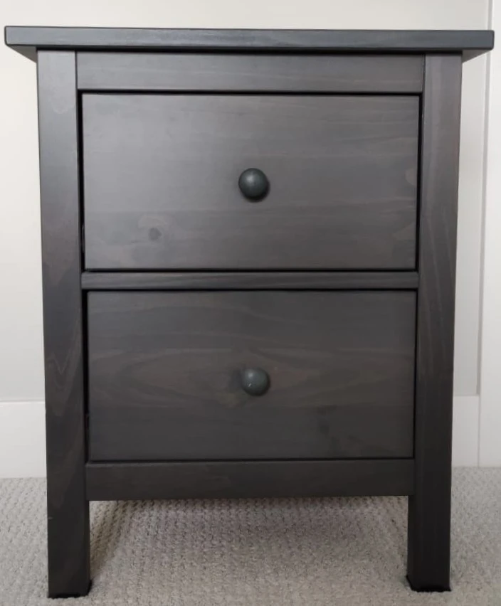 IKEA HEMNES Gray Stained 2-drawer Nightstand 21 1/4x26