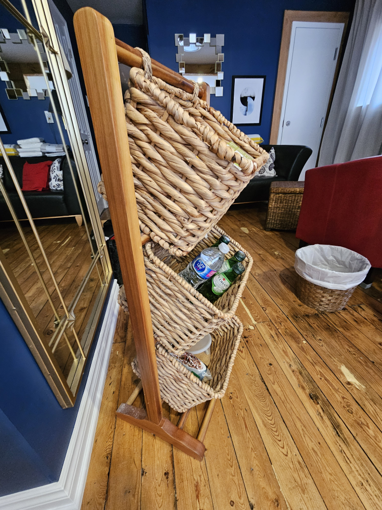 Three-tiered woven basket storage stand - photo 2