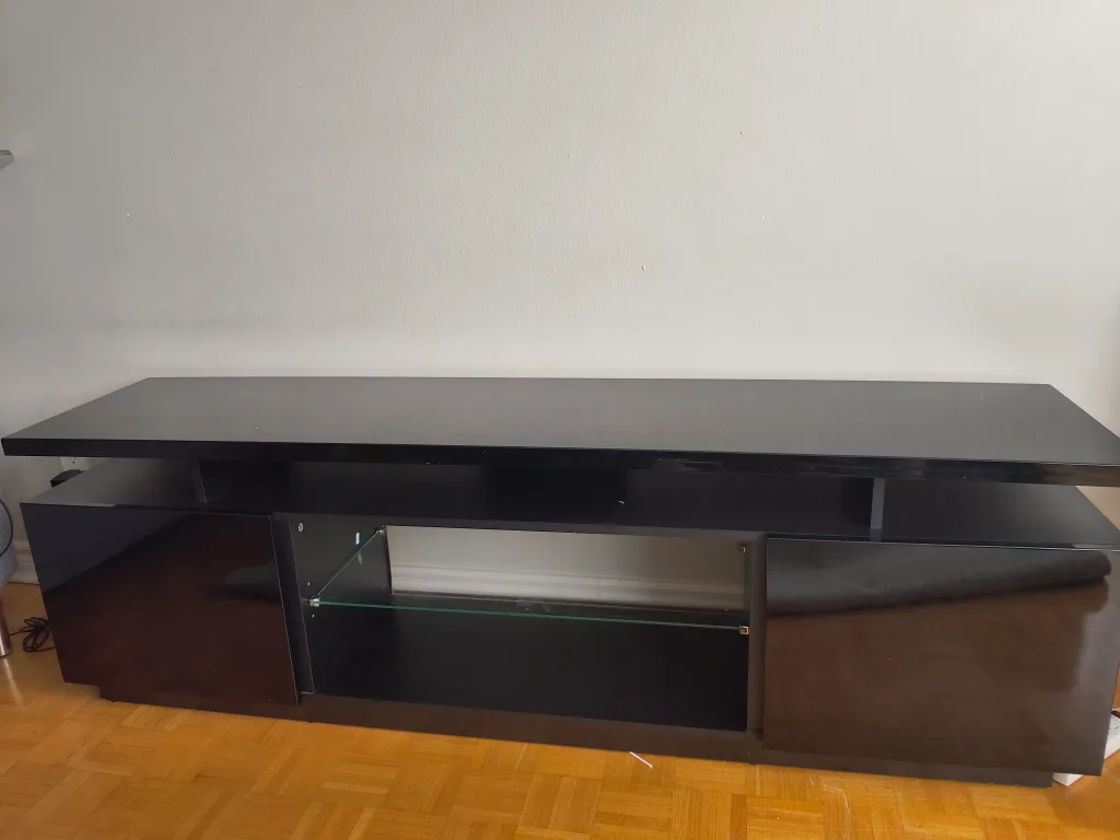 Moving sale: Black TV Stand with Storage thumbnail