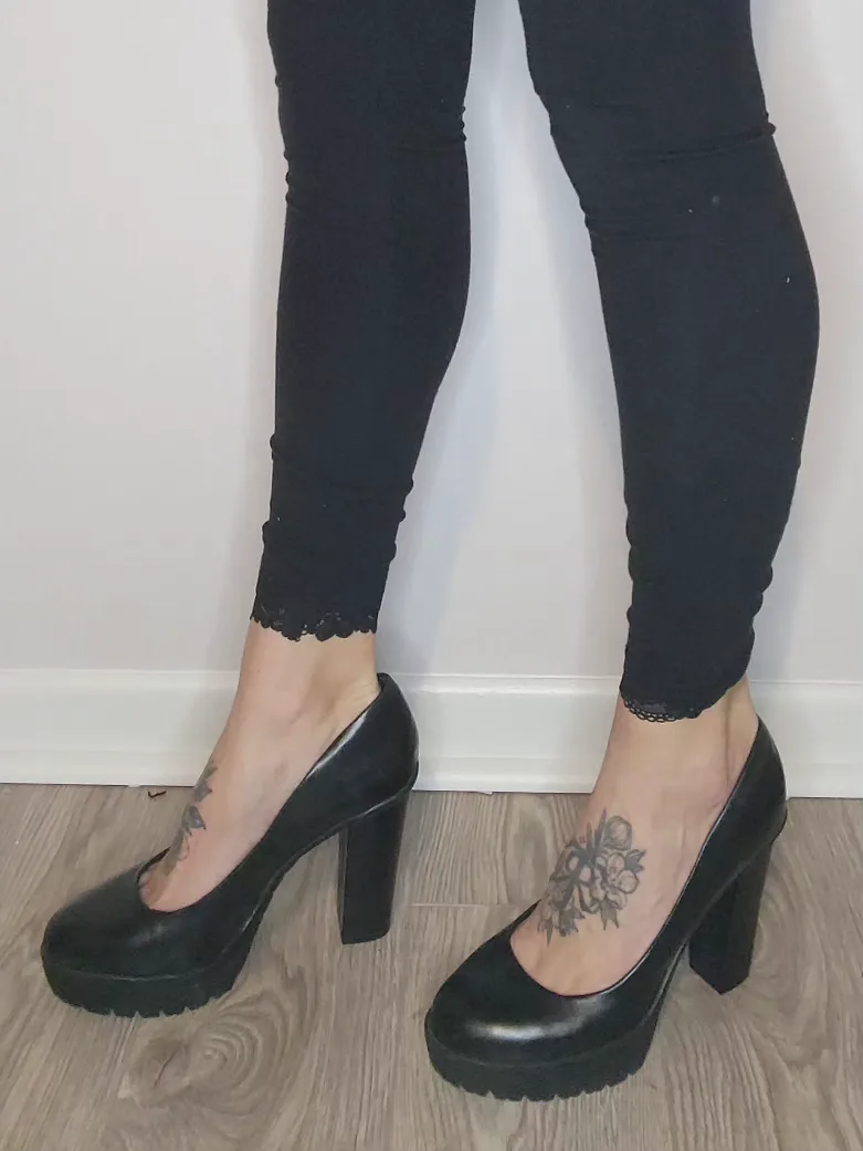 Aldo Black Leather Platform Heels image indicator(6)