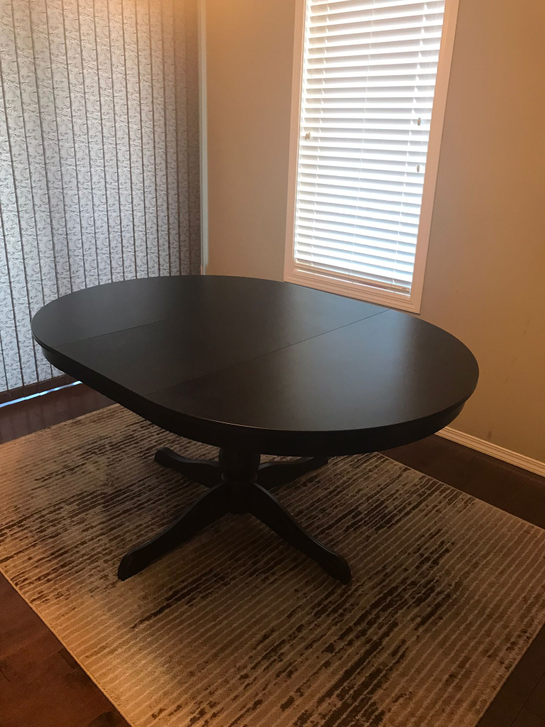 Black Oval Extendable Dining Table