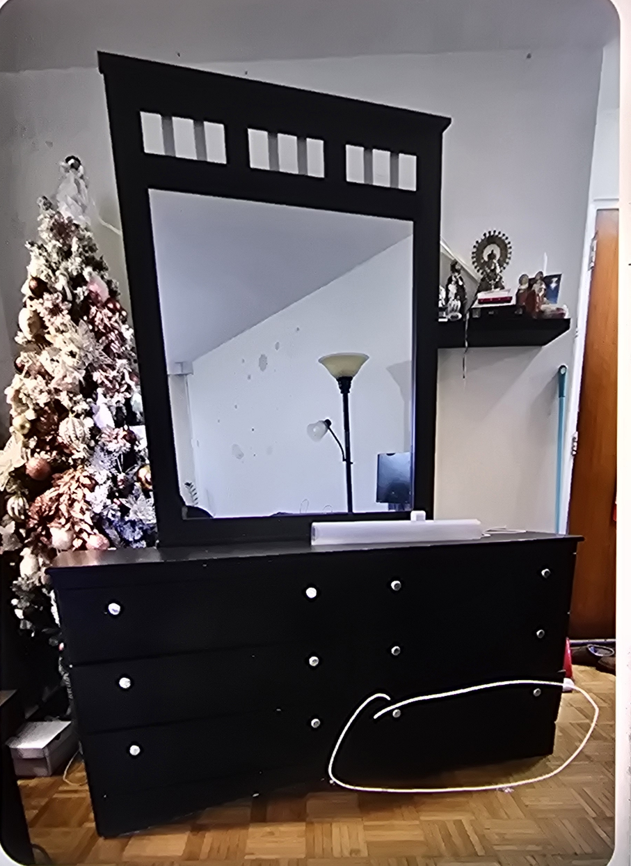 Black Dresser with Mirror