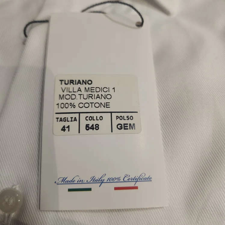 F.Turiano Men's White Dress Shirt - Size 16 1/2 - Made in Italy image indicator(8)