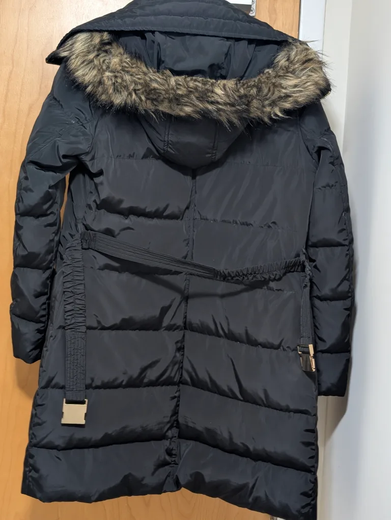 Michael Kors Black Puffer Jacket with Faux Fur Hood image indicator(3)