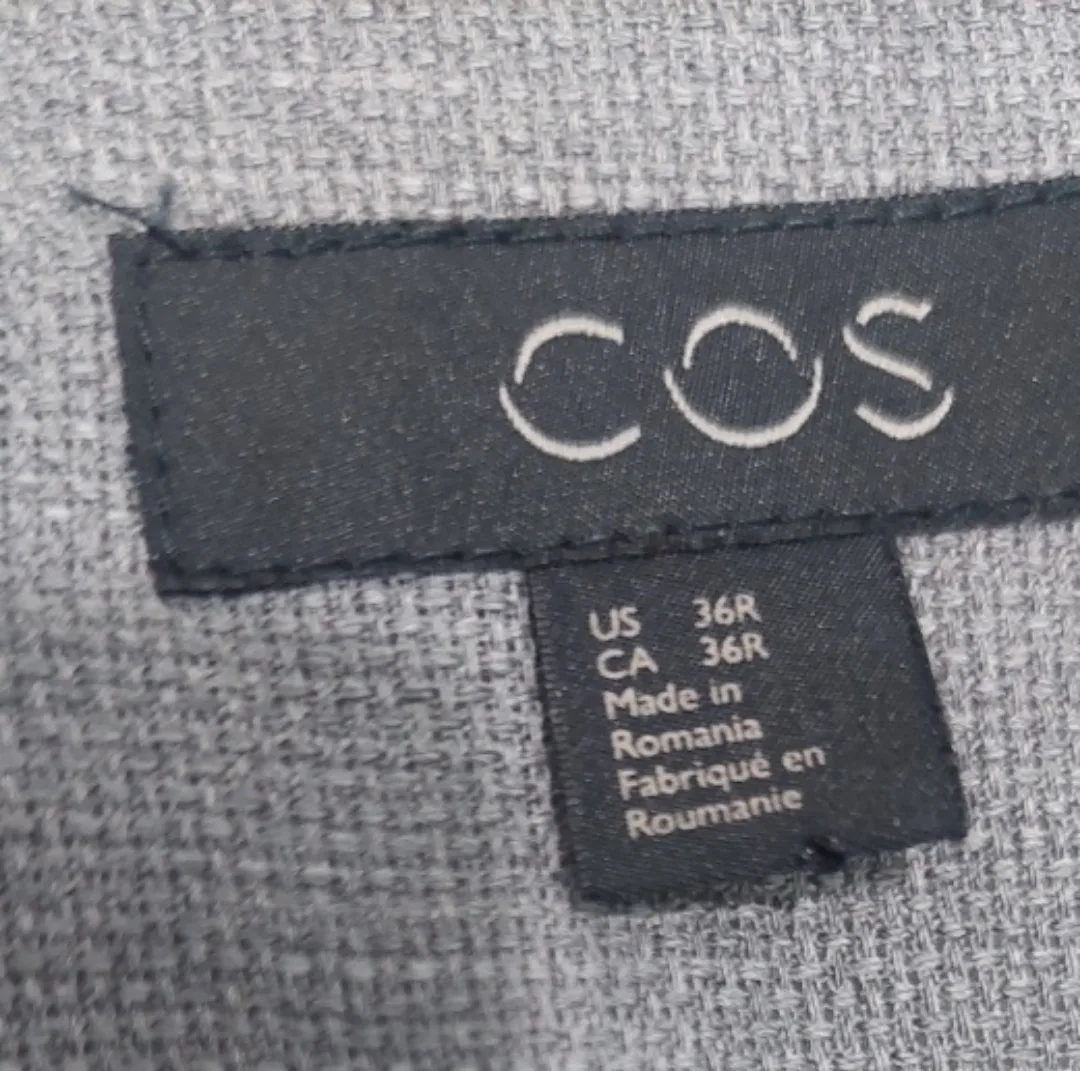 COS Men's Grey Blazer 100% Wool Size 36R image indicator(3)