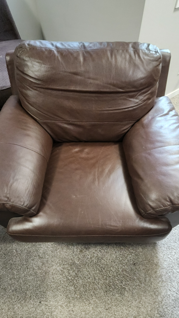 Brown Leather Lounge Chair - photo 2