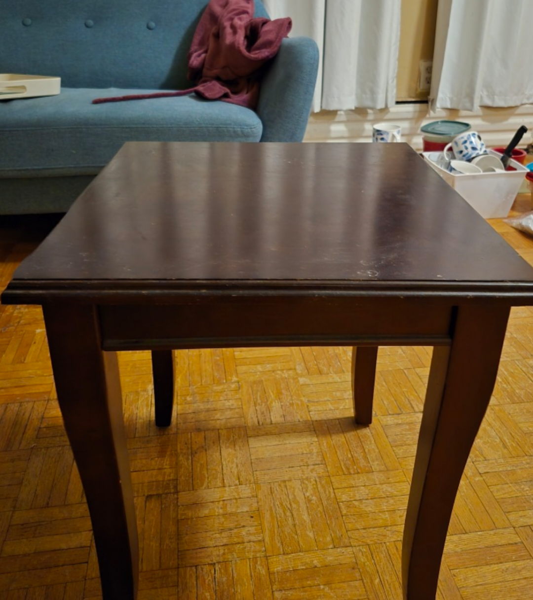 Dark Brown Square End Table