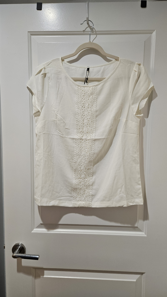 NEGOTIABLE - White Lace Detail Blouse, Brand new